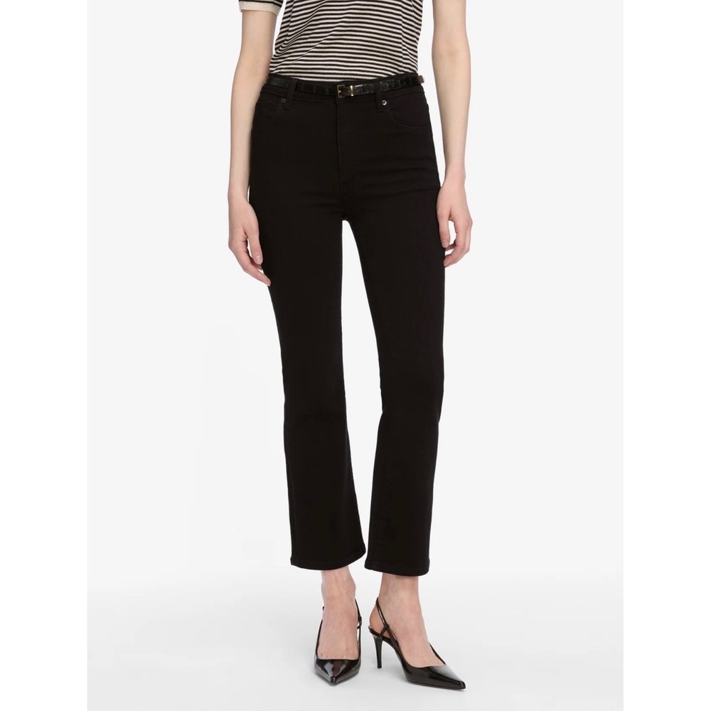 FRAME The Reboot Crop Black High Rise Cropped Flare Jeans Size 26